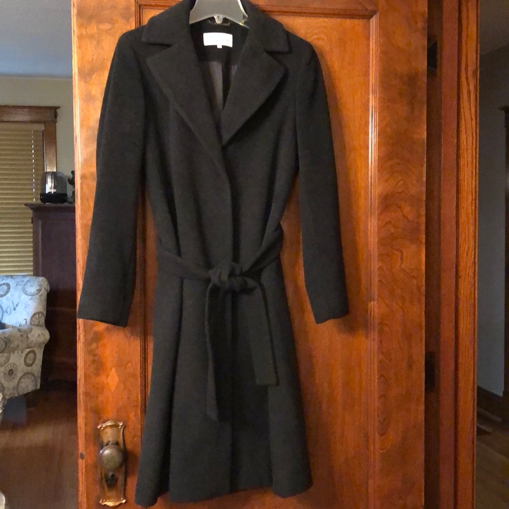 Calvin Klein long grey wool coat, size 4